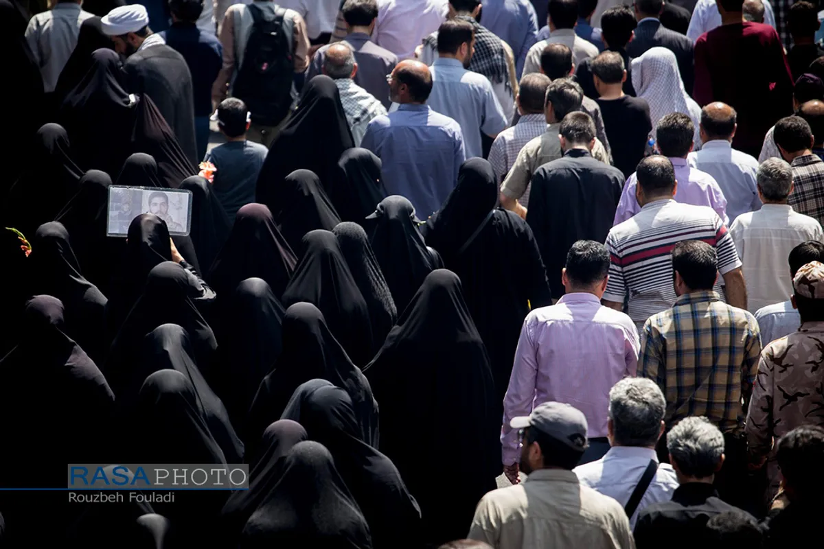 مراسم تشییع پیکر مطهر ۱۵۰ شهید دفاع مقدس در تهران&lrm;