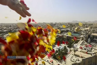 گلباران حرم حضرت فاطمه معصومه (سلام&zwnj;الله&zwnj;علیها) در سالروز ورود بانوی کرامت به قم