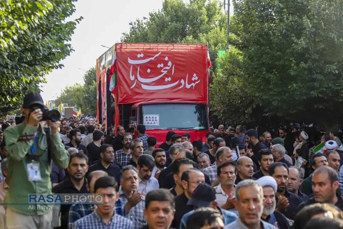 تجمع حمایت از عملیات بشارت فتح و تشییع شهدای حمله رژیم صهیونیستی در قم