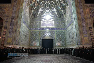 مراسم خطبه خوانی شب عاشورا در حرم مطهر رضوی&lrm;