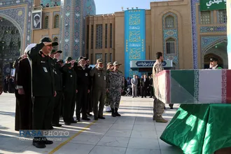 صبحگاه مشترک نیرو&zwnj;های مصلح با عنوان بیعت با امام زمان (عج) با حضور سردار باقری فرمانده کل نیرو&zwnj;های مصلح و حجت الاسلام والمسلمین رحیمیان