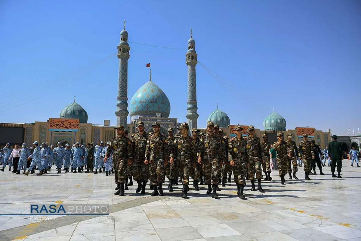 صبحگاه مشترک نیروی&zwnj;های مسلح در مسجد مقدس جمکران