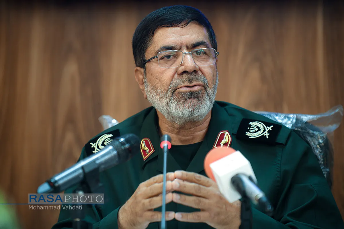 نشست خبری سردار رمضان شریف سخنگو و مسئول روابط عمومی کل سپاه در قم