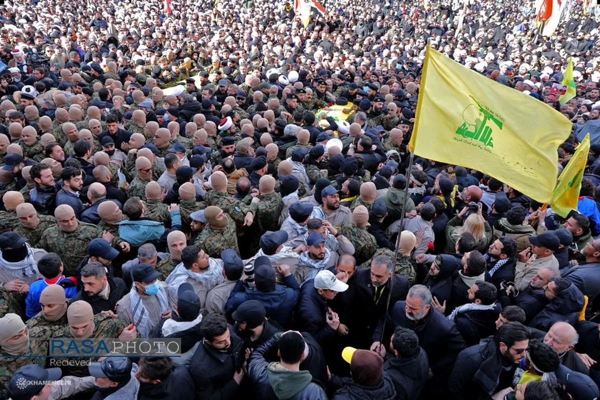 مراسم تشییع مجاهد کبیر شهید سیدحسن نصرالله و شهید سیدهاشم صفی&zwnj;الدین