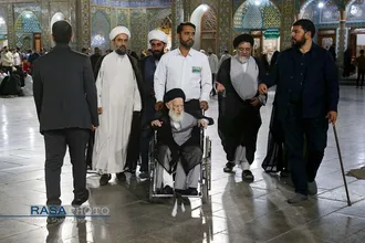 تشرف حضرت آیت الله شبیری زنجانی به حرم حضرت فاطمه معصومه (سلام&zwnj;الله&zwnj;علیها)