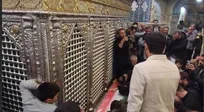 مراسم وداع و طواف پیکر مطهر شهید مدافع حرم حجت‌الاسلام حبیبی‌پور در قم + فیلم