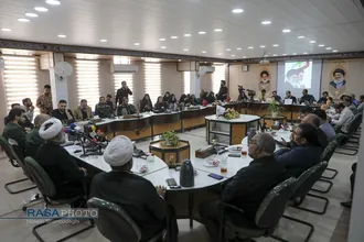 نشست خبری رئیس ستاد برگزاری مراسم تشییع امام شهید در استان قم