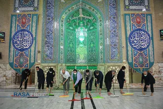 غبارروبی مسجد مقدس جمکران در آستانه ماه مبارک رمضان