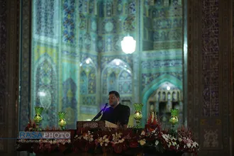مراسم خطبه خوانی شب عاشورا در حرم مطهر رضوی&lrm;