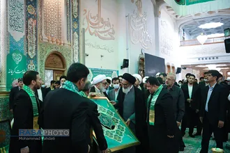 آیین خطبه&zwnj;خوانی آغاز دهه کرامت در حرم حضرت فاطمه معصومه (سلام الله علیها)
