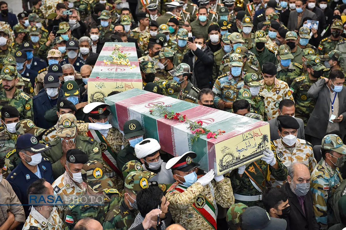 آیین استقبال از پیکر ۹ شهید دوران دفاع مقدس در شیراز&lrm;&lrm;