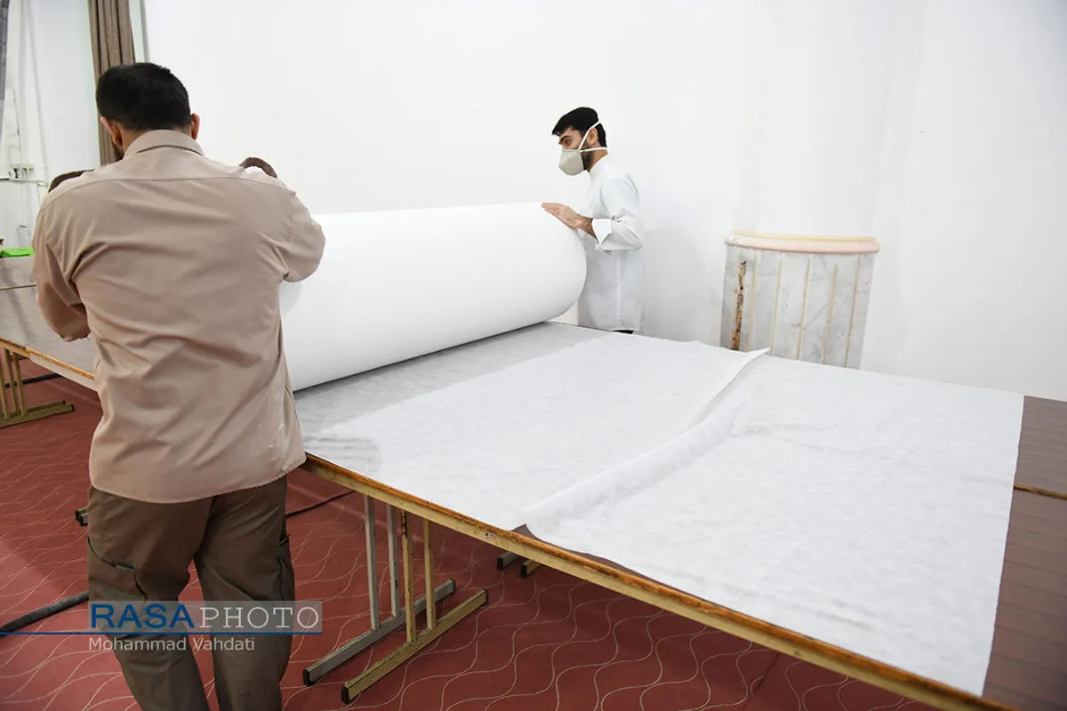 گارگاه تولید ماسک توسط طلاب خارجی