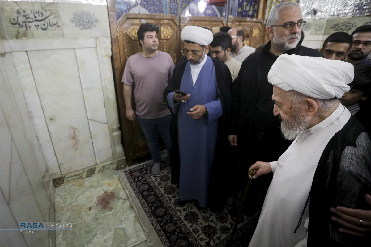 تشرف حضرت آیت&zwnj;الله جعفر سبحانی به حرم مطهر رضوی
