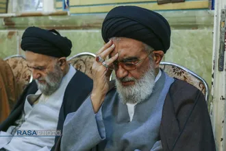 مراسم ختم ابوالزوجه آیت الله کعبی در قم