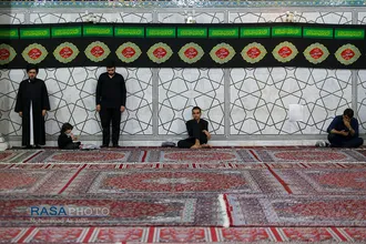 مراسم سوگواری حضرت اباعبدالله&zwnj;الحسین(ع) در هیئت ثارالله قم&lrm;