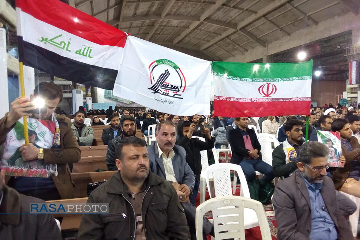 مراسم گرامیداشت چهلمین روز شهادت سپهبد سلیمانی و ابومهدی المهندس در اهواز&lrm;
