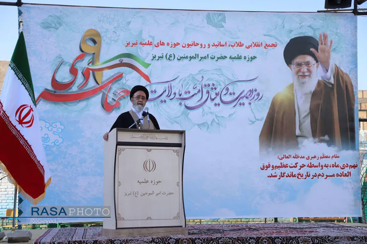 تجمع انقلابی طلاب، اساتید و روحانیون حوزه&zwnj;های علمیه تبریز در سالروز یوم الله ۹ دی