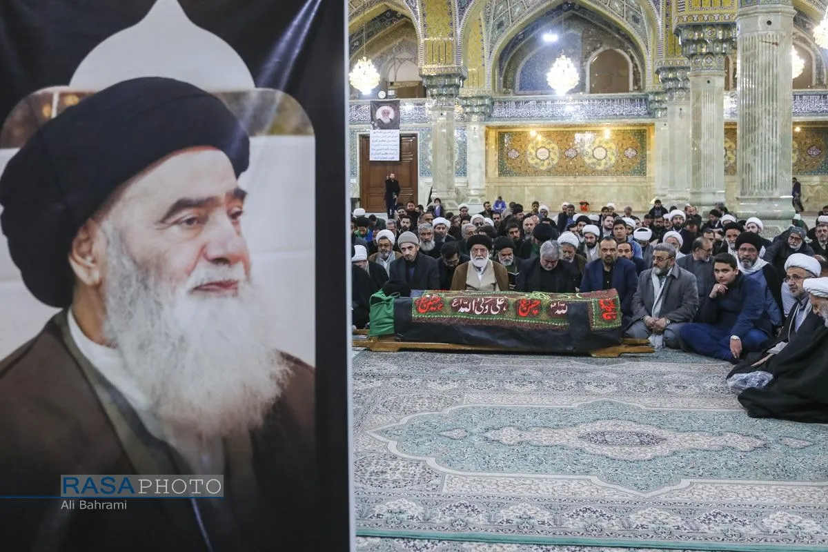 تشییع پیکر آیت الله سیدهادی حسینی سیستانی برادر حضرت آیت&zwnj;الله سید علی سیستانی