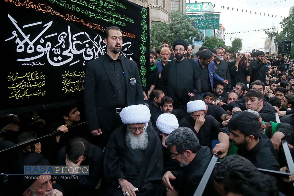 دسته عزاداری شهادت حضرت امام امیر المومنین (ع) با حضور حضرت آیت الله وحید خراسانی