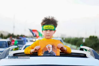 راهپیمایی خودرویی درحمایت از مردم مظلوم فلسطین&lrm; و افغانستان