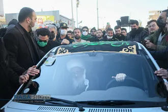 دسته عزادری روز شهادت حضرت زهرا (سلام&zwnj;الله&zwnj;علیها) با حضور حضرت آیت الله وحید خراسانی