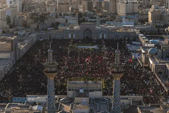 تصاویر هوایی تشییع قائد شهید امت در مشهد مقدس