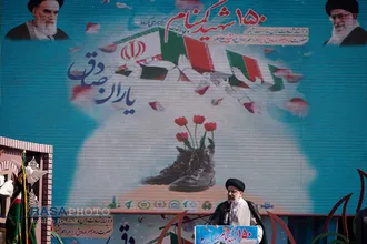مراسم تشییع پیکر مطهر ۱۵۰ شهید دفاع مقدس در تهران&lrm;