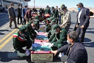 استقبال از ۳ شهید تازه تفحص شده در بجنورد&lrm; دفاع مقدس