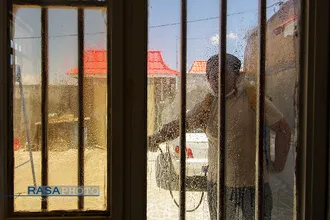 ضدعفونی روستا&zwnj;های اطراف مشهد توسط گروه&zwnj;ها جهادی سردار سپهبد شهید حاج قاسم سلیمانی