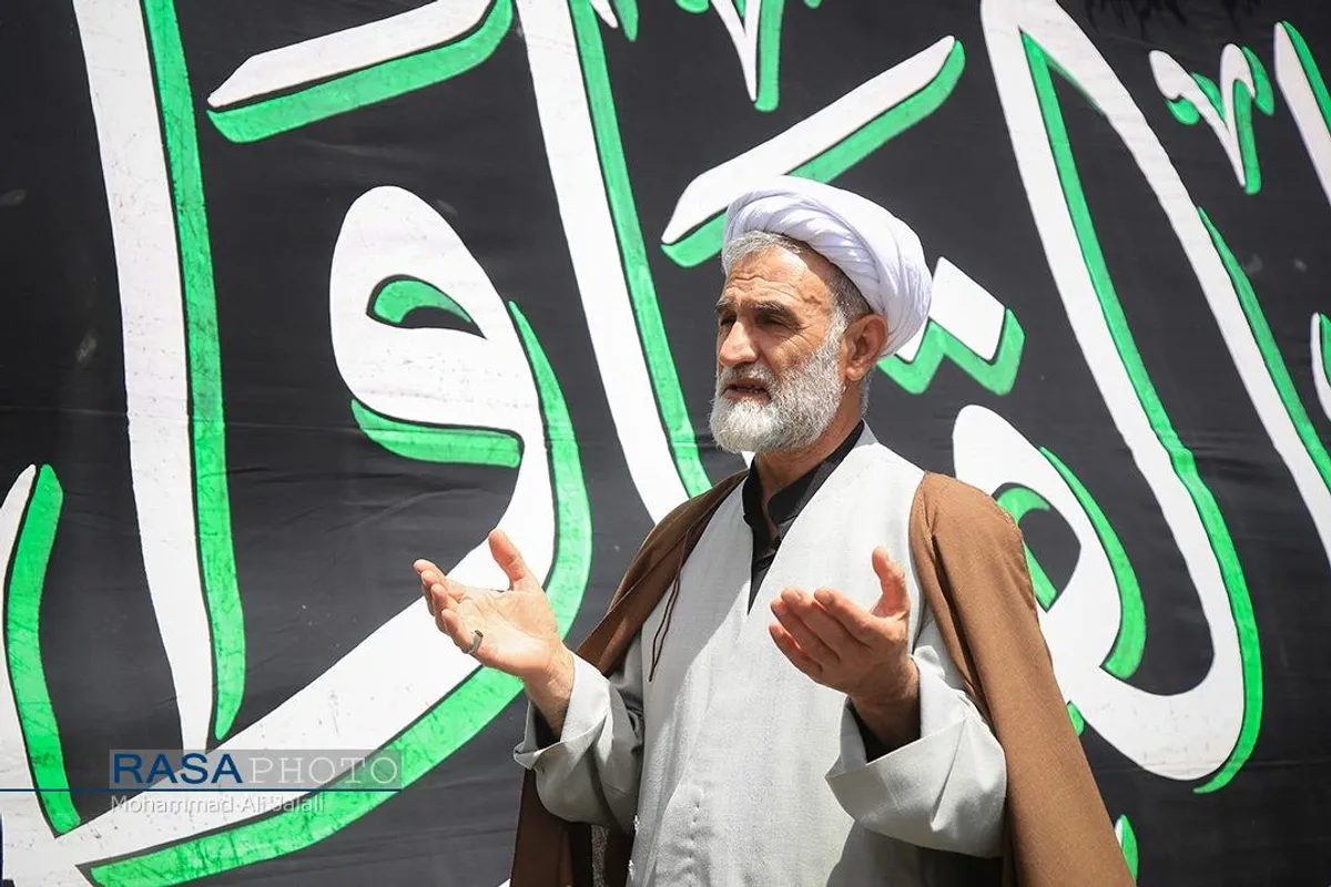 دسته عزاداری روز شهادت حضرت امام صادق (ع) با حضور حضرت آیت الله وحید خراسانی