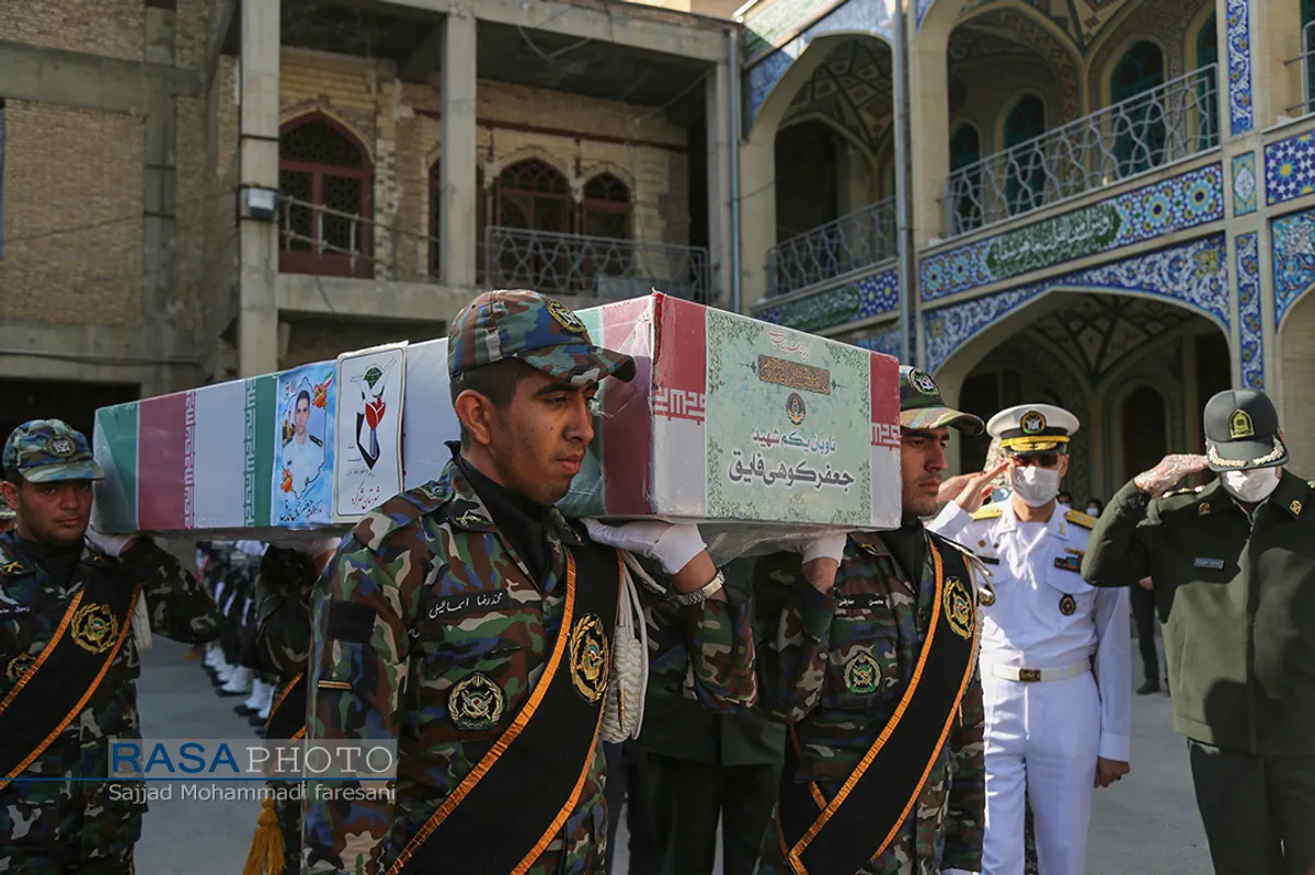 تشییع پیکر مطهر شهید مدافع حریم ایران در شهرکرد&lrm;