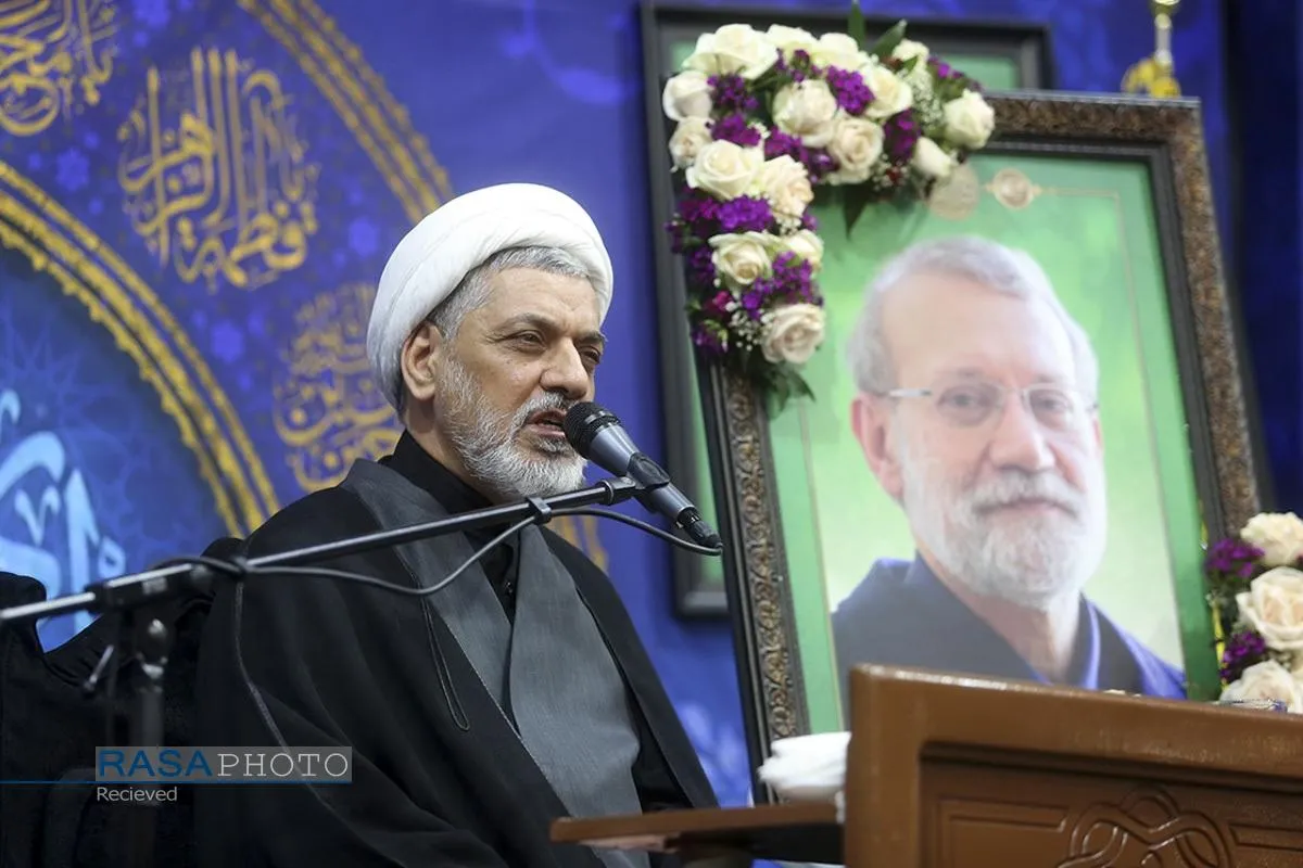 بزرگداشت شهید لاریجانی و وداع با پیکر مطهر شهید کیارش در حرم بانوی کرامت