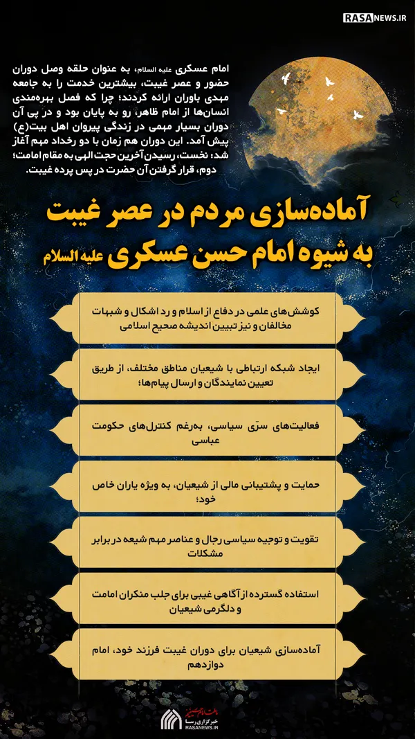 اطلاع نگاشت | آماده&zwnj;سازی مردم در عصر غیبت به شیوه امام حسن عسکری علیه السلام