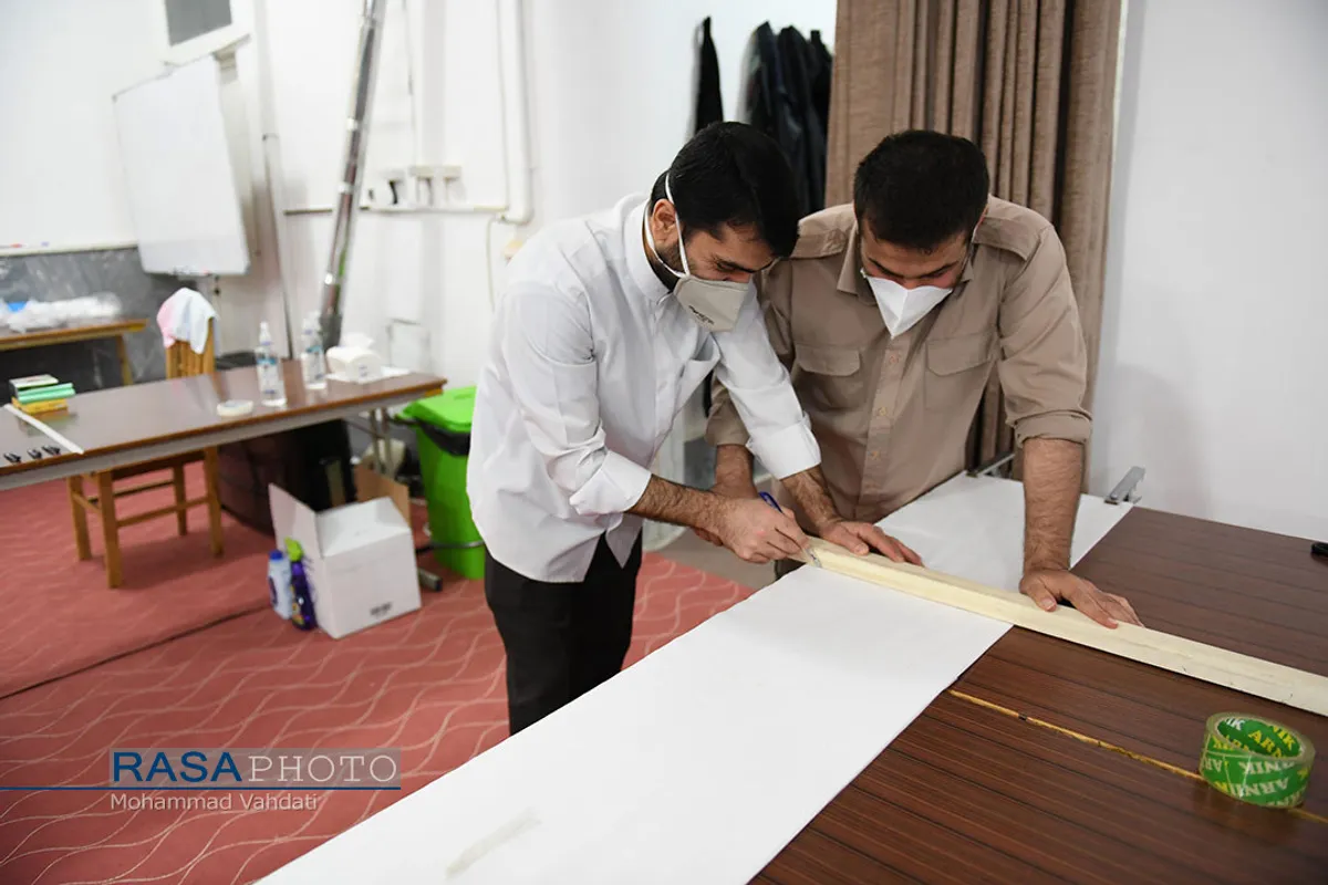 گارگاه تولید ماسک توسط طلاب خارجی