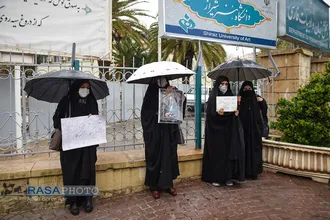 تجمع دانشجویان بسیجی در پی ترور شهید محسن فخری زاده در شیراز