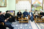 دیدار مسعود پزشکیان رئیس جمهور با حجت الاسلام والمسلمین شهرستانی نماینده حضرت آیت الله سیستانی در ایران