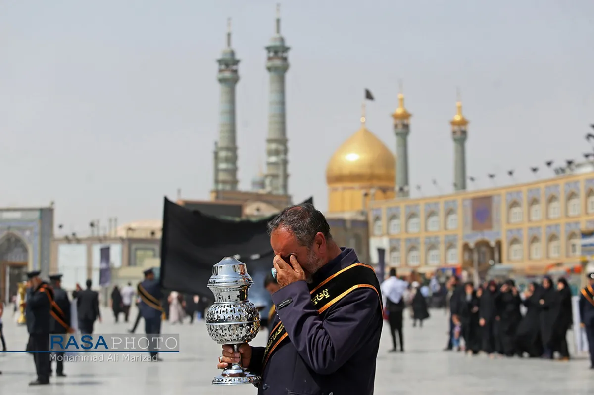 عزاداری خادمان حرم حضرت معصومه (س) در روز شهادت حضرت امام جواد الائمه (ع)