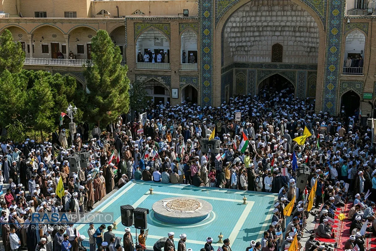 اجتماع بزرگ حوزویان در حمایت از جبهه مقاومت و فلسطین