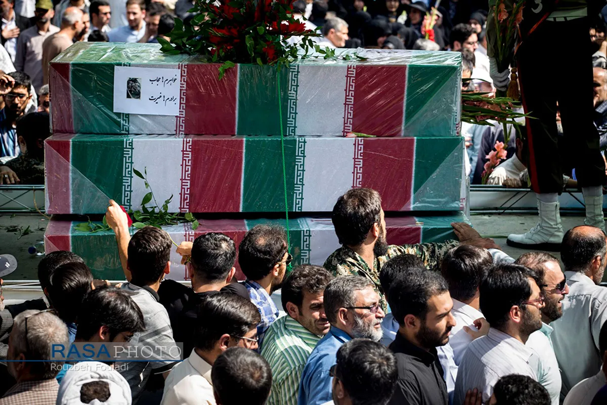 مراسم تشییع پیکر مطهر ۱۵۰ شهید دفاع مقدس در تهران&lrm;