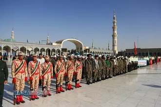 &laquo;عهد سربازی&raquo; نیرو&zwnj;های مسلح با امام زمان (عج) در جمکران&lrm;&lrm;