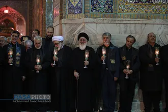 مراسم خطبه خوانی شب عاشورا در حرم مطهر رضوی&lrm;