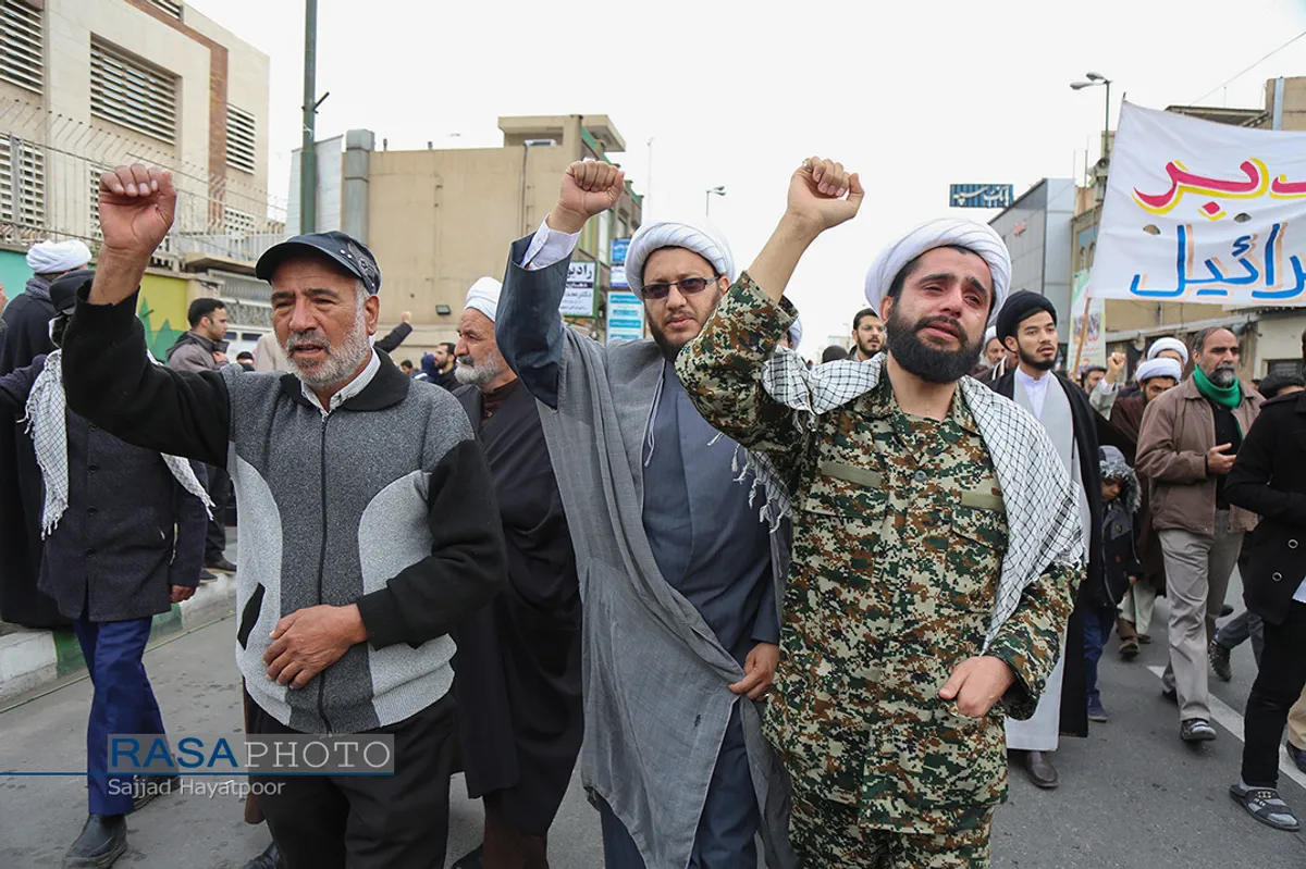 راهپیمایی خودجوش طلاب و بسیجیان قم در پی شهادت حاج قاسم سلیمانی
