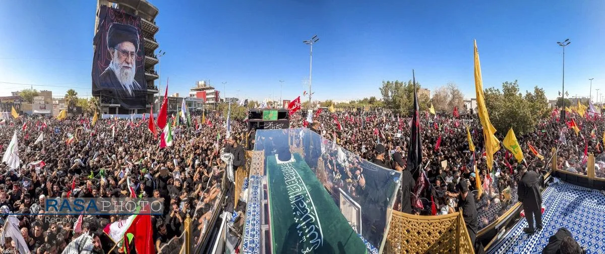 تشییع پیکر مطهر زعیم شیعه، رهبر شهید انقلاب اسلامی، در نجف اشرف