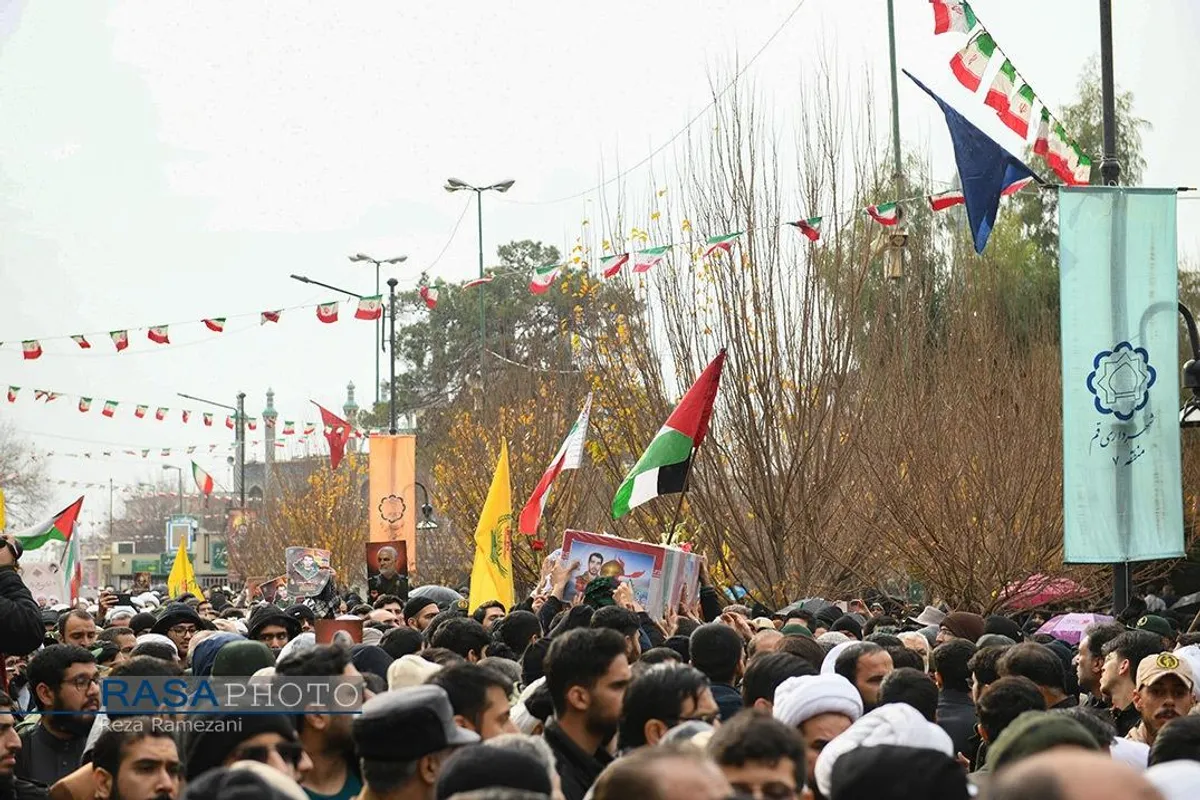تشییع پیکر پاک دو شهید حمله رژیم صهیونیستی به دمشق در قم