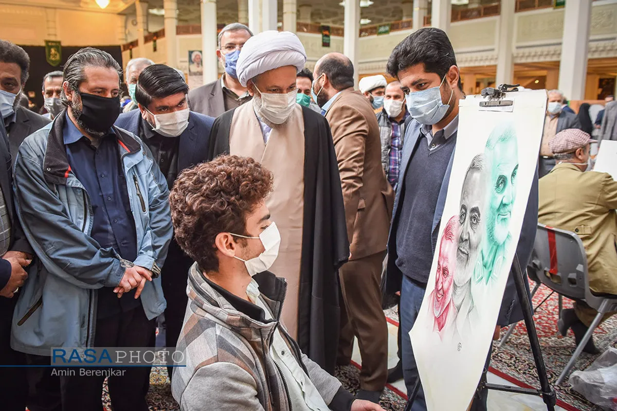 مراسم ارتحال آیت الله مصباح یزدی در حرم مطهر احمد بن موسی (ع) در شیراز&lrm;