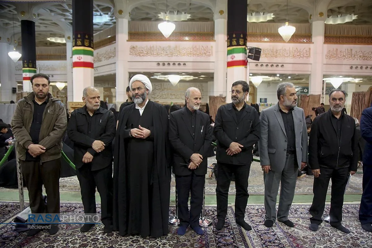 بزرگداشت شهید لاریجانی و وداع با پیکر مطهر شهید کیارش در حرم بانوی کرامت