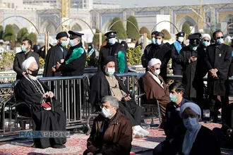 تشییع پیکر علامه آیت&zwnj;الله محمدتقی مصباح یزدی در حرم امام رضا (علیه السلام)