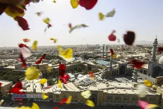 گلباران حرم حضرت فاطمه معصومه (سلام&zwnj;الله&zwnj;علیها) در سالروز ورود بانوی کرامت به قم