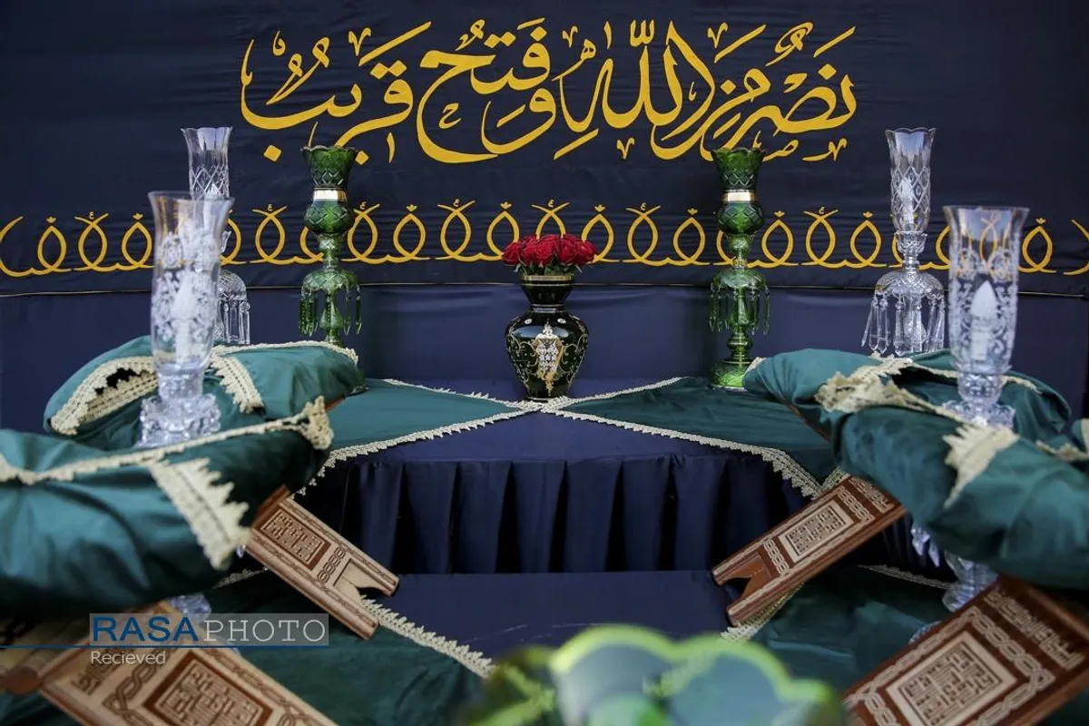 آیین اذن عزا و تعویض پرچم حرم مطهر رضوی در آغاز ماه محرم