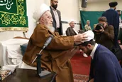 عمامه گذاری طلاب با حضور مراجع تقلید